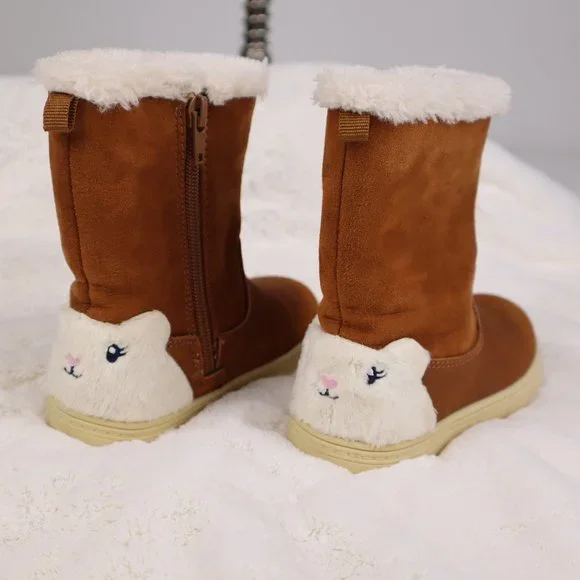 Carter's Brown Suede Winter Boots w Sherpa Interior Snow Bunny Ugg Style Size 9 - Picture 3 of 7